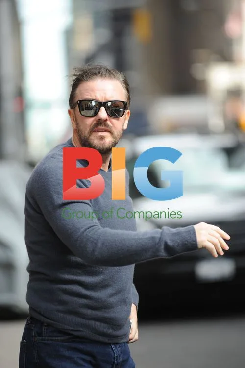 Ricky Gervais and Jane Fallon arrive for Letterman appearance