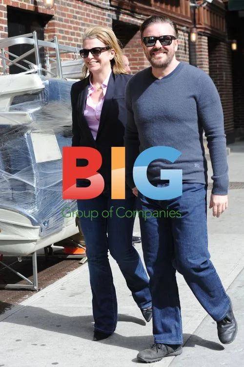 Ricky Gervais and Jane Fallon Arrive at Letterman