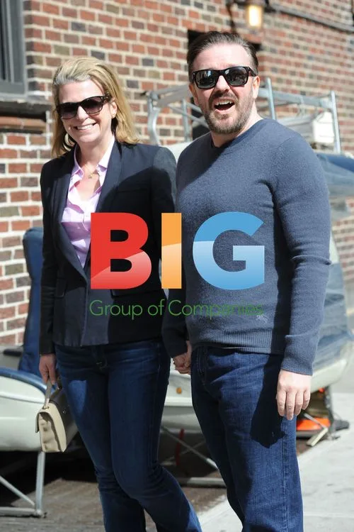 Ricky Gervais and Jane Fallon Arriving for Late Show