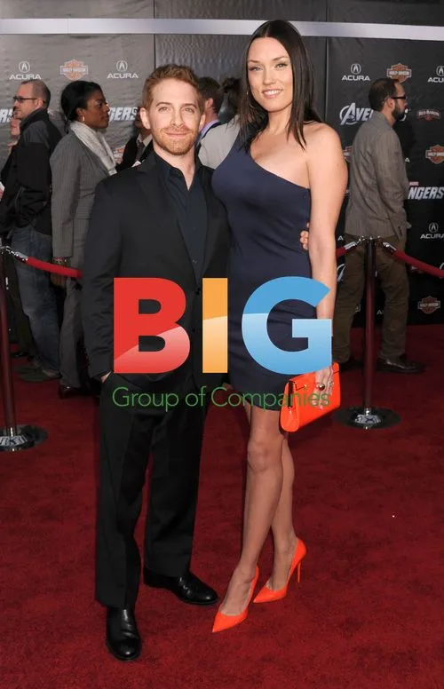 Seth Green and Clare Grant at 'Avengers' Premiere
