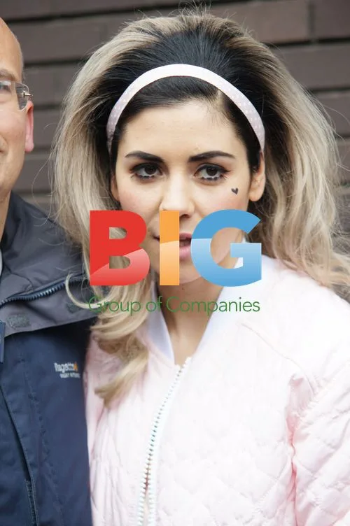 Marina Diamandis poses outside ITV Studios