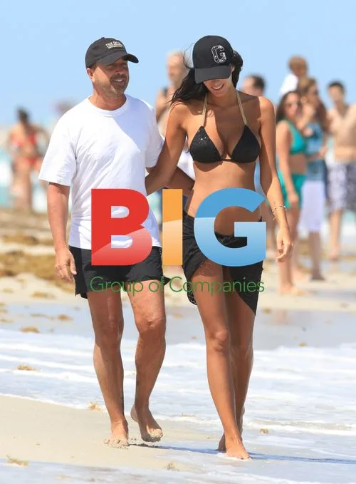 Arnaud Lagardere and Jade Foret on Miami Beach