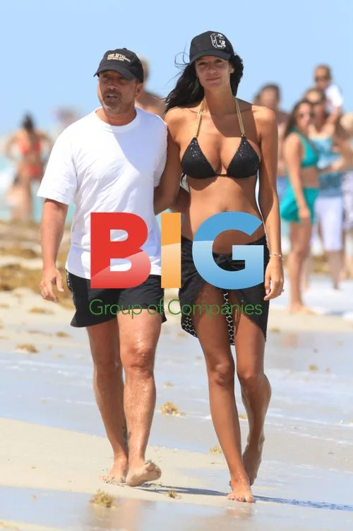 Billionaire Arnaud Lagardere and pregnant GF Jade Foret at Miami Beach