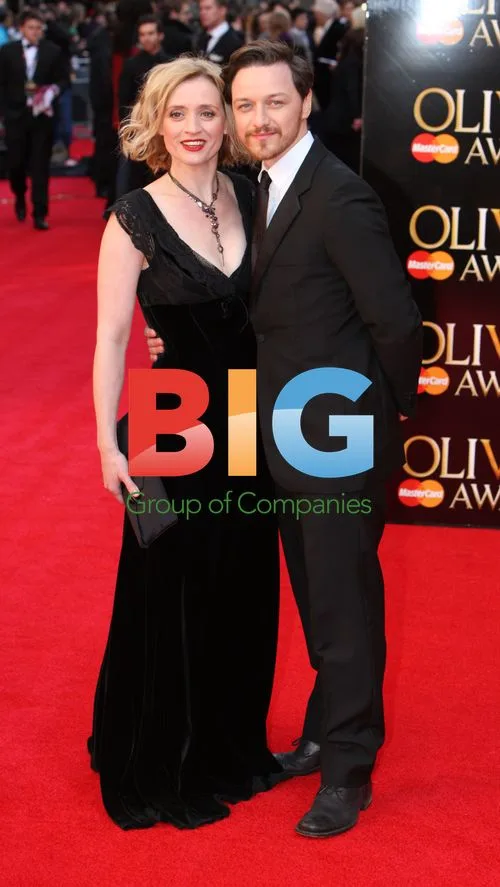 Anne Marie Duff and James McAvoy at Olivier Awards 2012