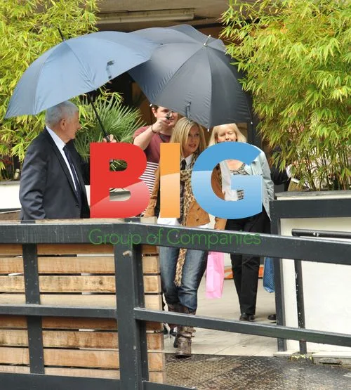 Reece Ritchie and Olivia Newton John at ITV Studios