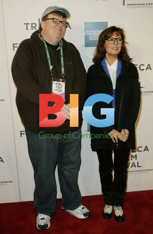 Michael Moore and Susan Sarandon at Tribeca Film Festival