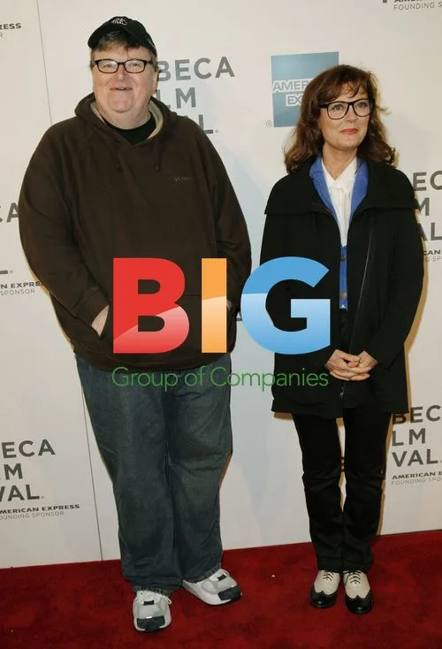 Michael Moore and Susan Sarandon at Tribeca Film Festival