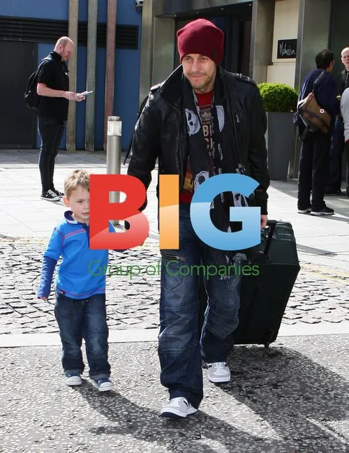 Lee Latchford-Evans leaving hotel in Birmingham