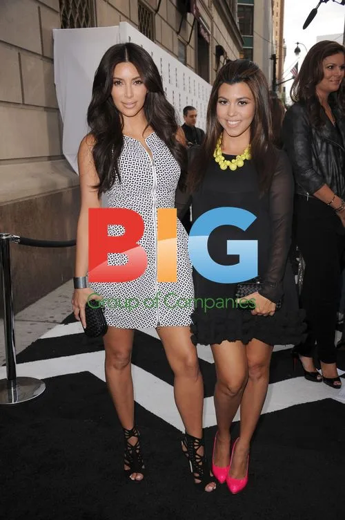 Kim & Kourtney Kardashian at E! 2012 Upfront