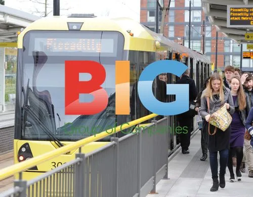Rory Bremner Catching Tram in Manchester