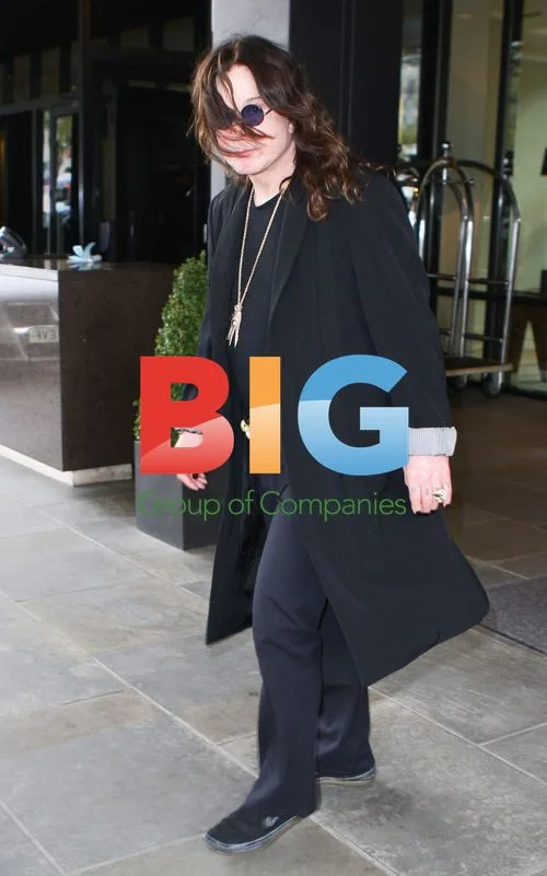 Ozzy Osbourne Leaving Hotel in Birmingham