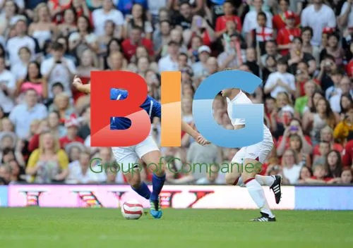 Jaap Stam and Olly Murs at Soccer Aid 2012