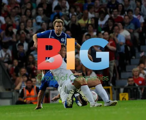 Will Ferrell and Teddy Sheringham at Soccer Aid 2012
