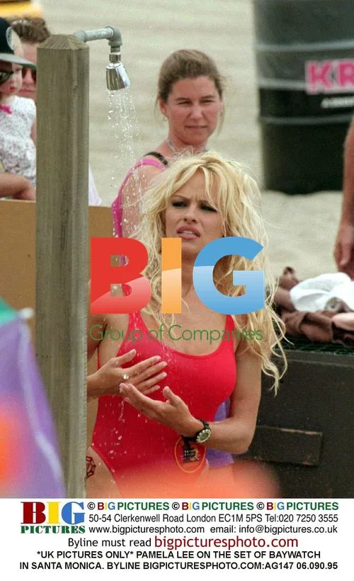 Pamela Lee on Baywatch Set in Santa Monica