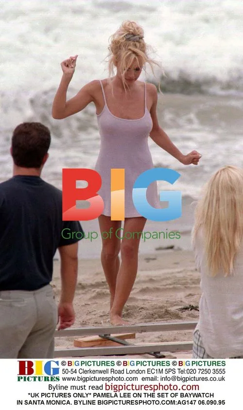 Pamela Lee on Baywatch Set in Santa Monica