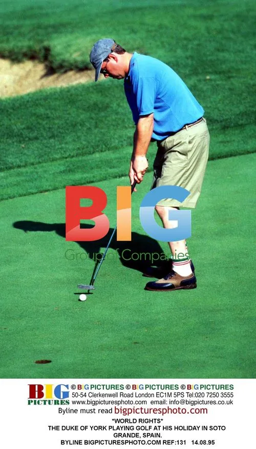 The Duke of York playing golf in Spain