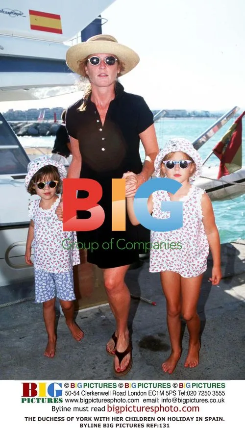 Duchess of York and Children on Holiday in Spain