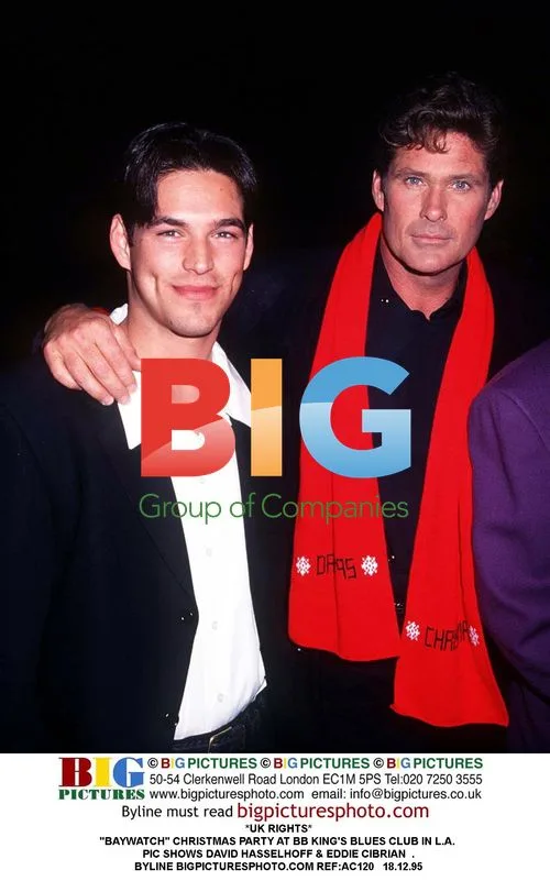 Hasselhoff & Cibrian at "Baywatch" Christmas Party
