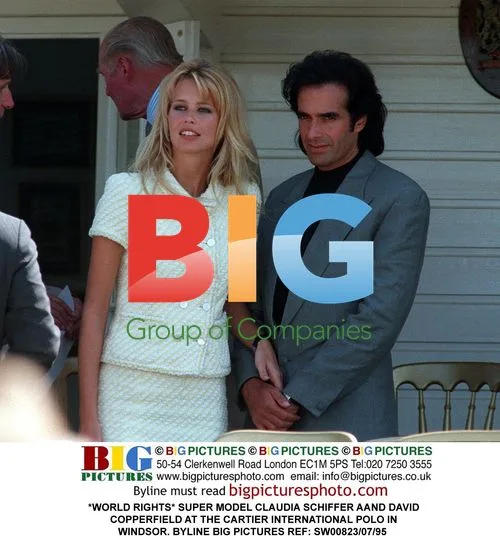 Claudia Schiffer and David Copperfield at Polo Event