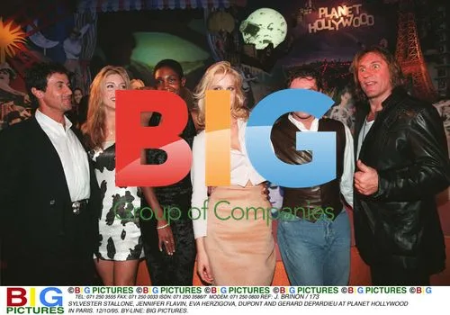 Stallone, Flavin, Herzigova at Planet Hollywood in Paris