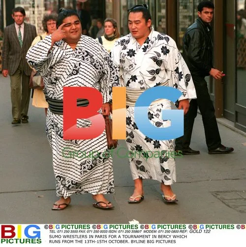 Sumo Wrestlers at Paris Tournament