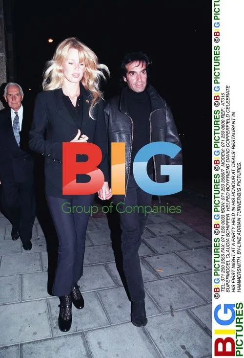 Claudia Schiffer and David Copperfield at Deals Restaurant
