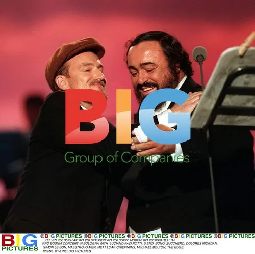 Pavarotti and Other Celebrities at Pro Bosnia Concert
