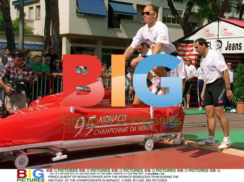 Prince Albert of Monaco Drives Bobsleigh Team