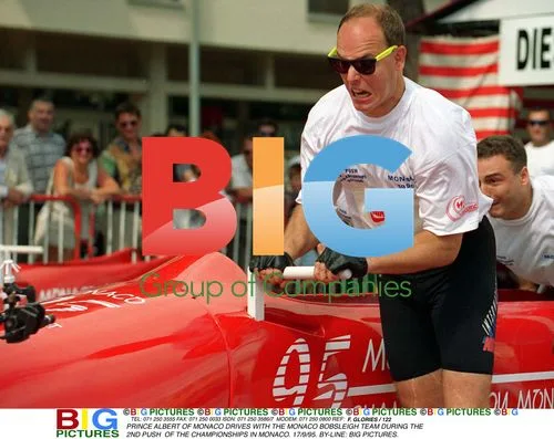Prince Albert of Monaco with Monaco Bobsleigh Team