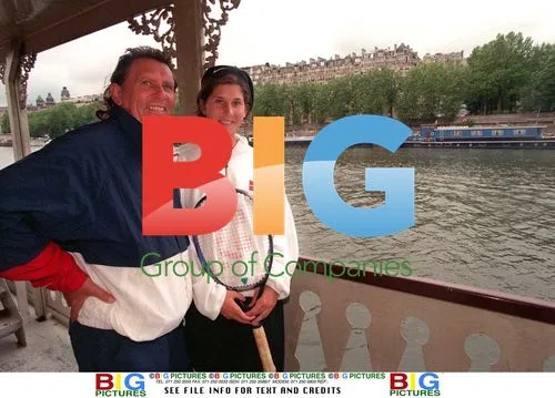 Monica Seles and father Karolj in Paris