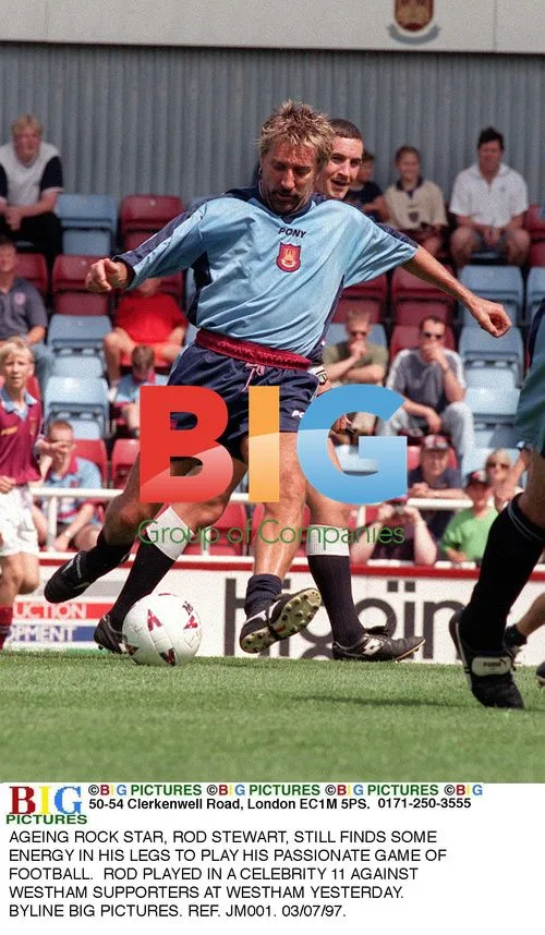 ROD STEWART PLAYS FOOTBALL