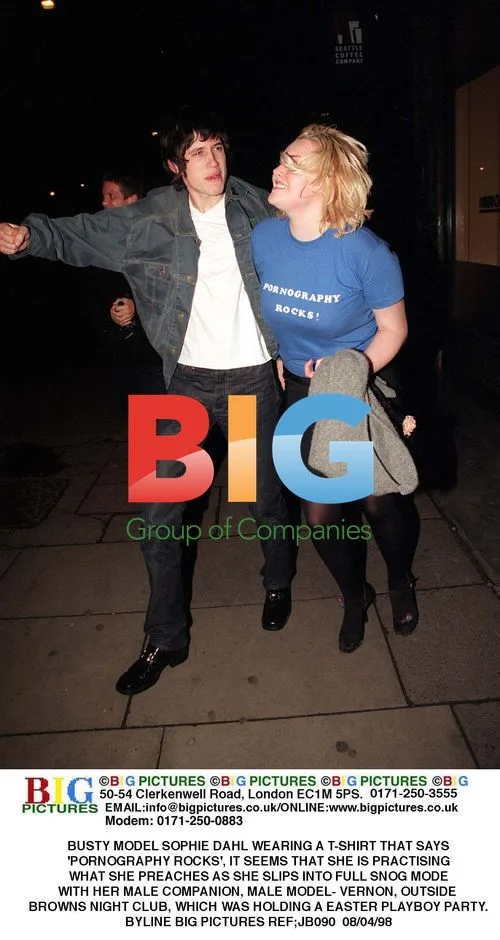 Sophie Dahl and Vernon Snogging Outside Club