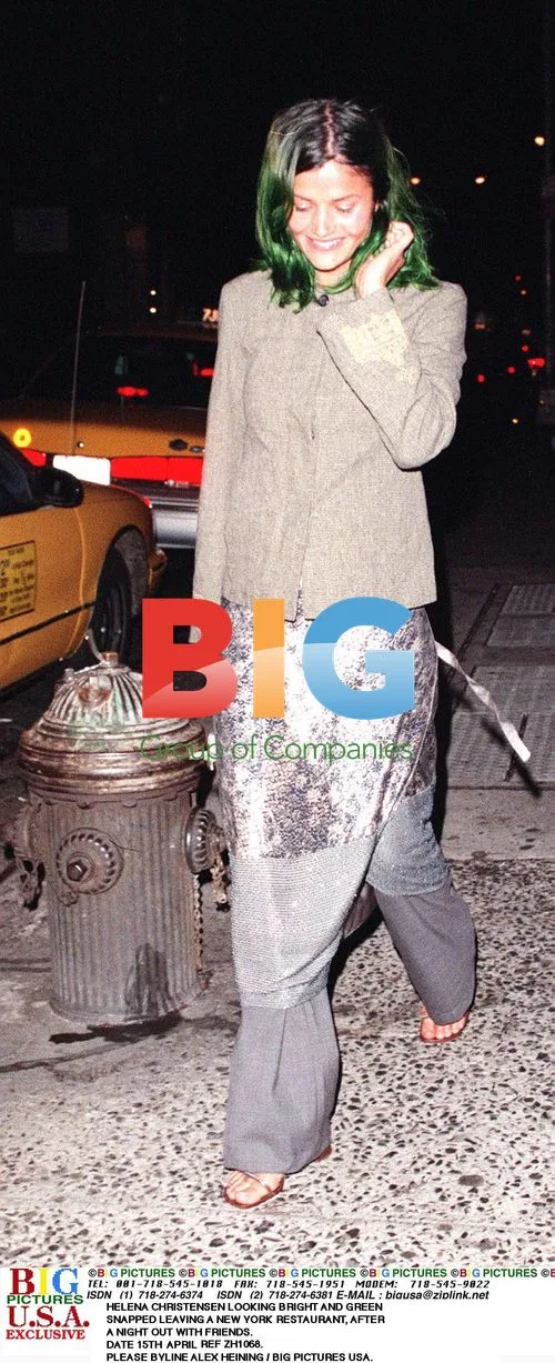 Helena Christensen Leaving NYC Restaurant