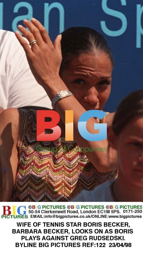 Barbara Becker Watches Boris Play Tennis