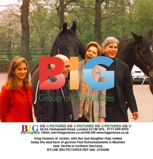 King Hussein of Jordan visits German stud farm