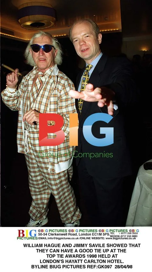 William Hague and Jimmy Savile at Top Tie Awards 1998