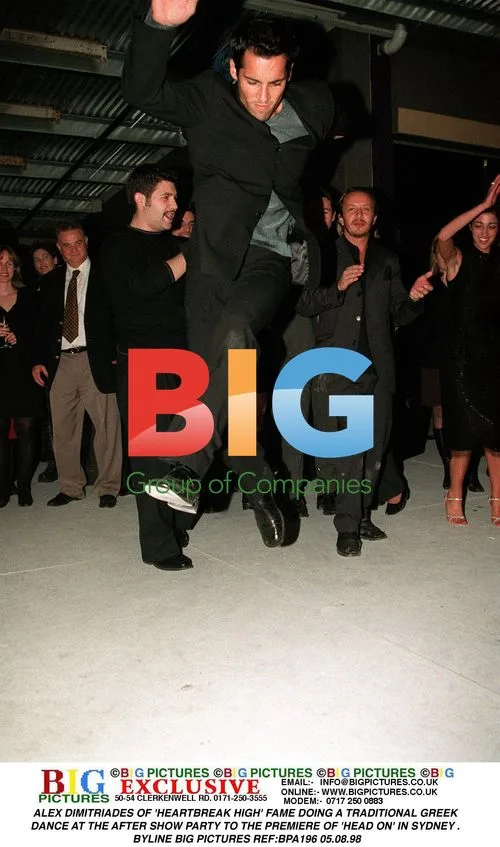 Alex Dimitriatis does Greek dance at 'Head On' premiere party