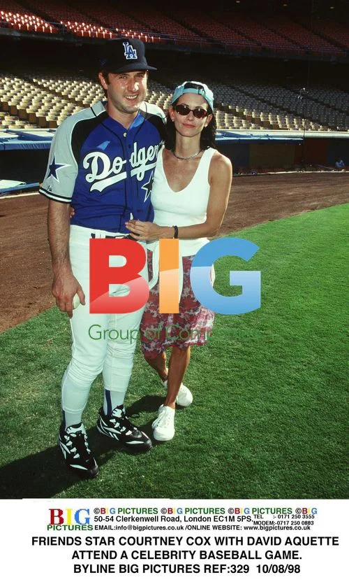 Courtney Cox and David Aquette at Celebrity Baseball Game