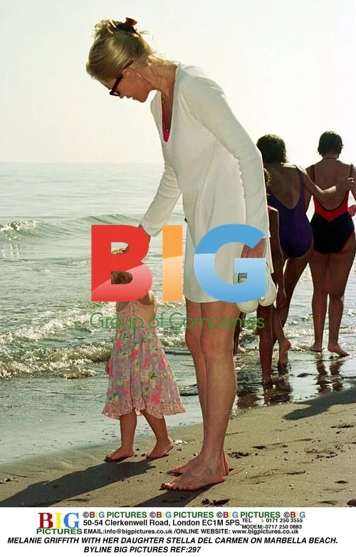 Melanie Griffith and daughter Stella on Marbella beach