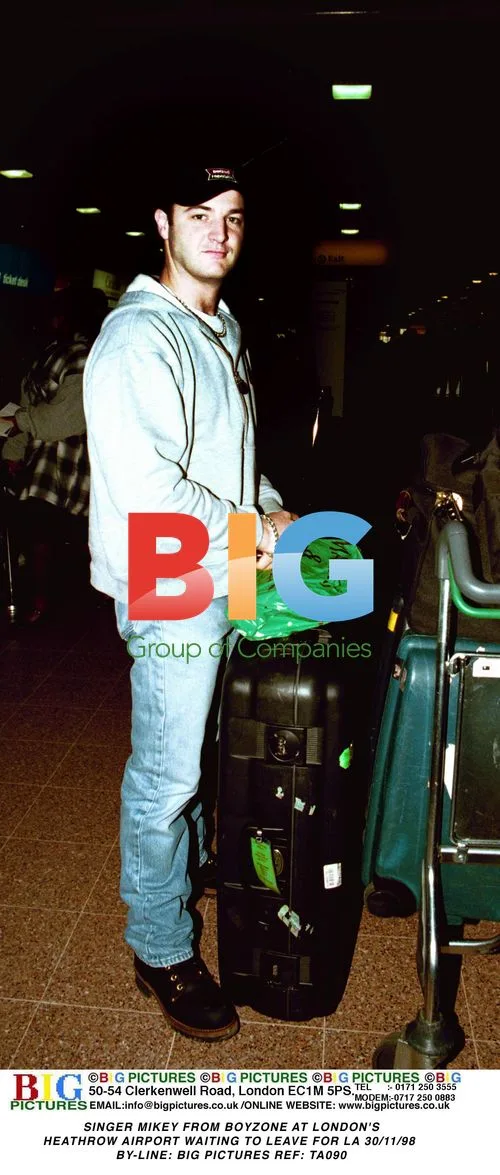 SINGER MIKEY FROM BOYZONE AT HEATHROW