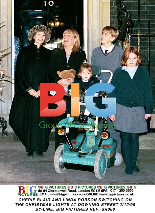Cherie Blair and Linda Robson Lighting Downing Street