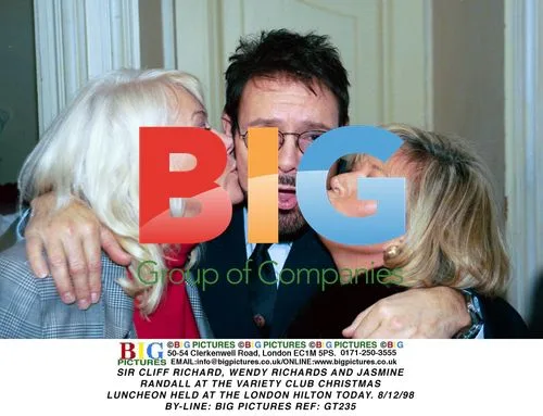 Cliff Richard, Wendy Richards and Jasmine Randall at Variety Club Xmas Lunch