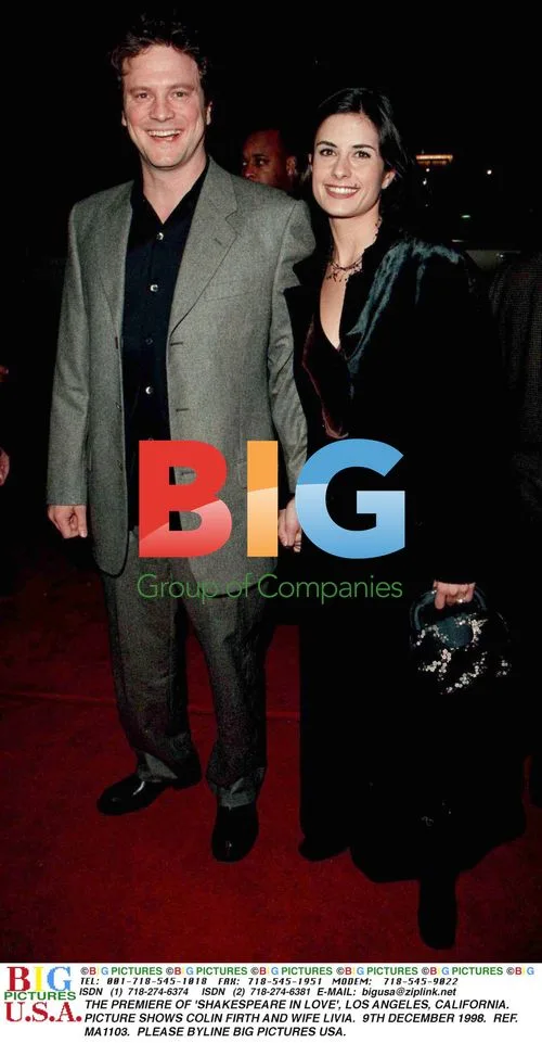 Colin Firth and wife Livia at 'Shakespeare in Love' premiere