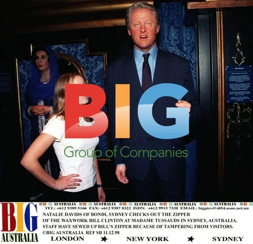 Natalie Davids Checks Bill Clinton Waxwork