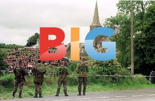 Army Watches Crowd at Drumcree Church