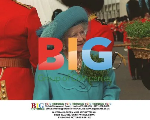 Queen and Queen Mum at Irish Guards St. Patrick's Day