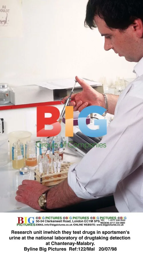 Research unit testing sportsmen's urine