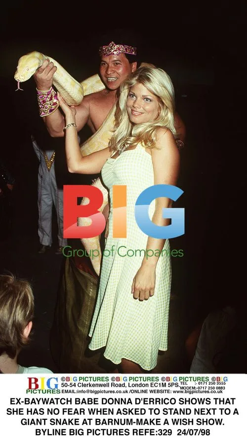 Donna D'Errico Poses with Giant Snake