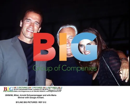 Arnold Schwarzenegger and Maria Shriver with Giorgio Armani