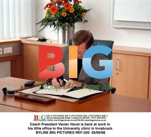 Czech President Vaclav Havel at clinic office
